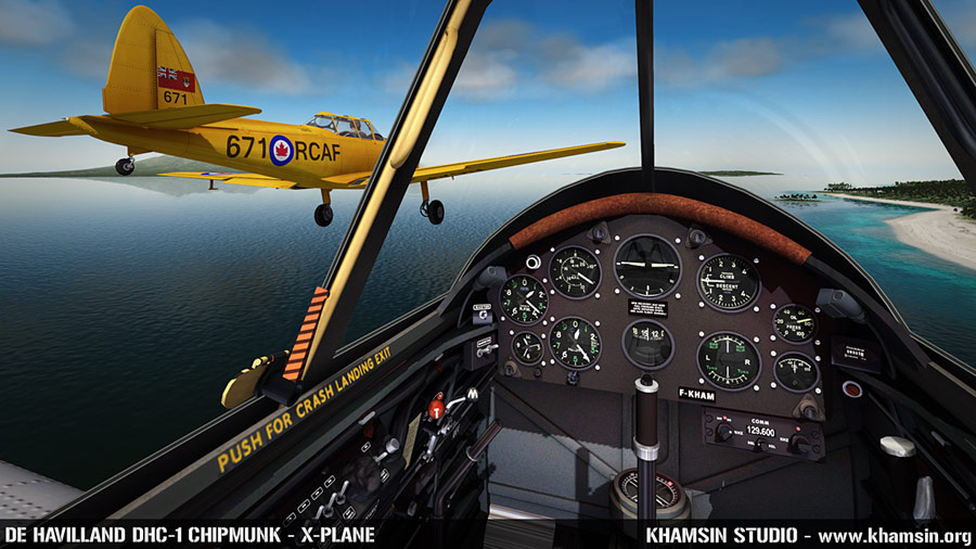 De Havilland Chipmunk cockpit showing training configuration