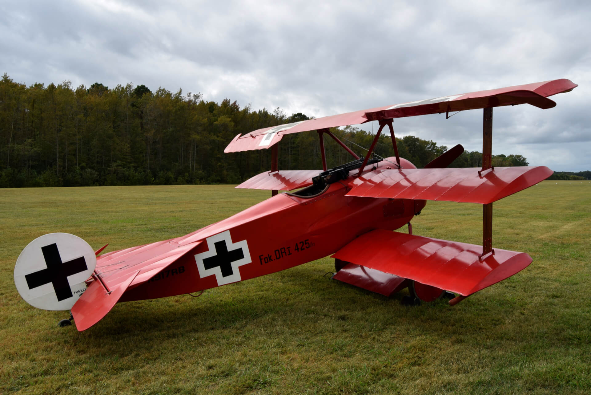 Fokker Dr.I triplane replica showing the distinctive three-wing configuration
