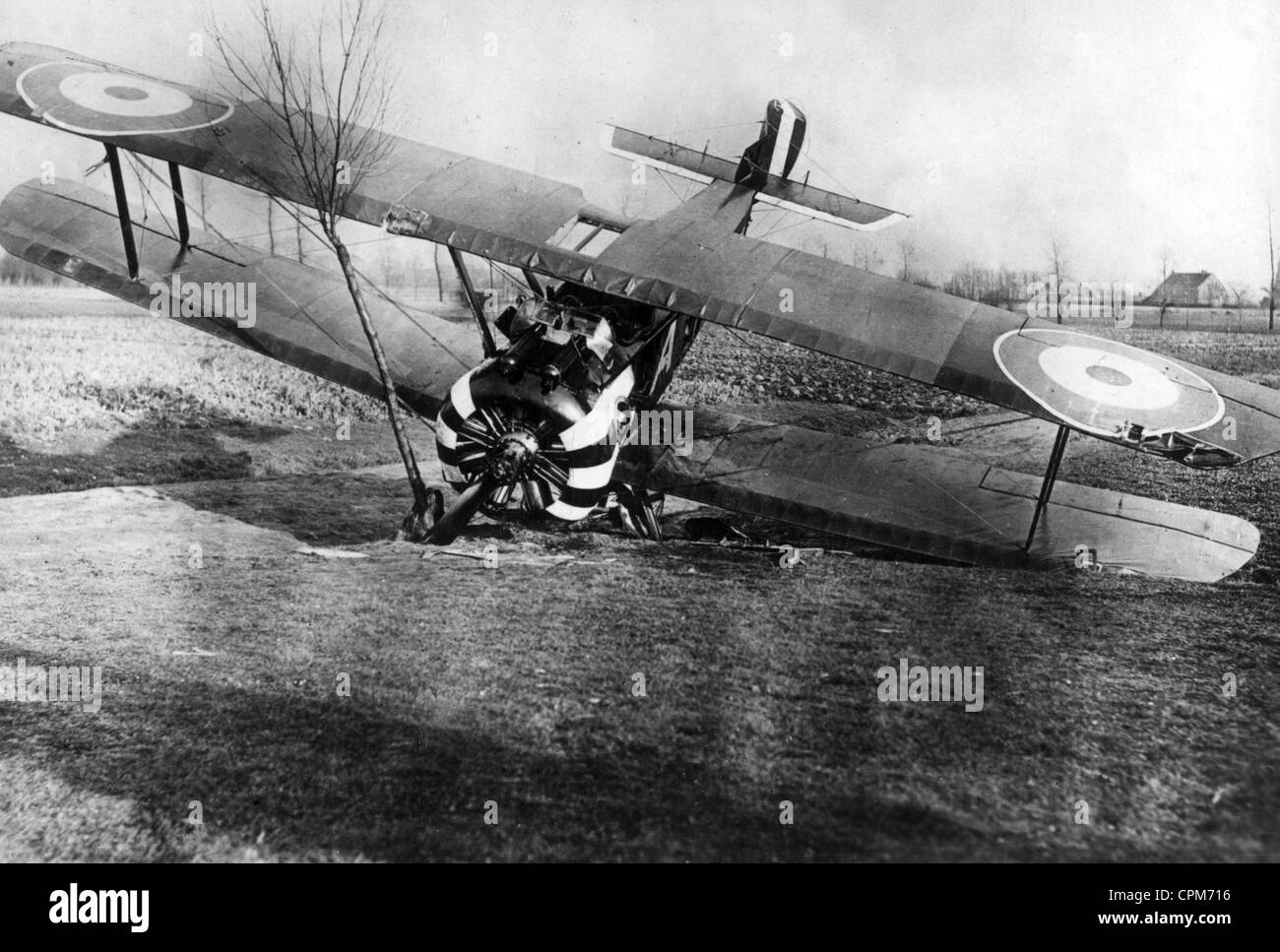 Wartime Sopwith Camel in flight profile, twin Vickers cowl visible